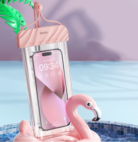 Benks FS03 Transparent IPX8 Waterproof Swimming Cell Phone Bag(Pink)