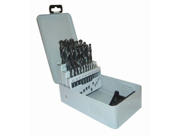 25pcs 1.0-13mm Hss 4341 Twist Drill Bit Set For Metal Woodworking Drilling Power Tools Accessories In Iron Box