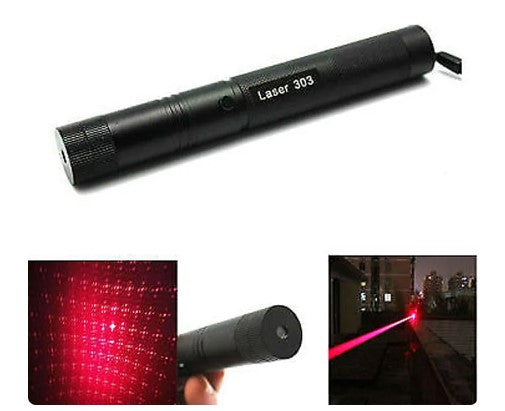 New G303 5mW 650nm Red Power Red Laser Pointer Star Cap Gazing Pen 2 in 1 Adjustable Focus Visible Beam Light Lazer w/ Lock Key