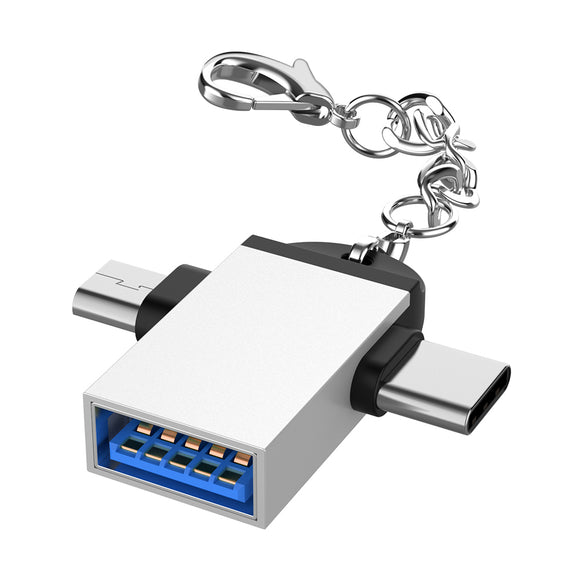 Bakeey OTG Type C/ Micro USB to USB3.0 2 IN 1 Aqapter Data Tranfer For  Xiaomi Mi10 9Pro Redmi Note 9S Oneplus 8 Pro