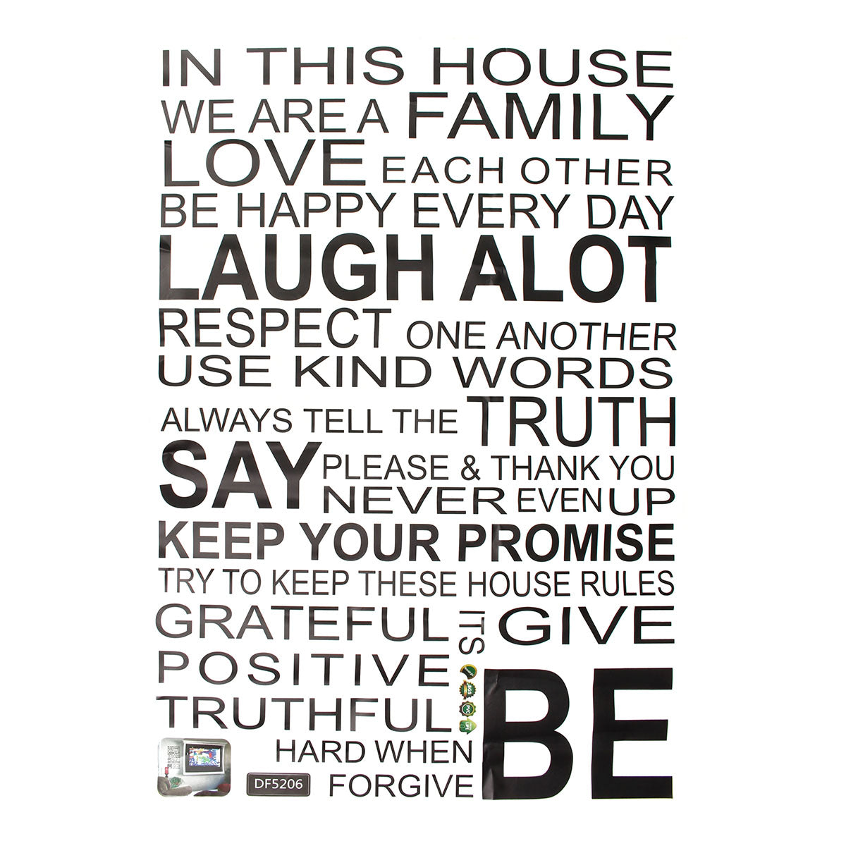 Removable Vinyl Decal Art Mural Family Home Living Room Decor Quote Wa