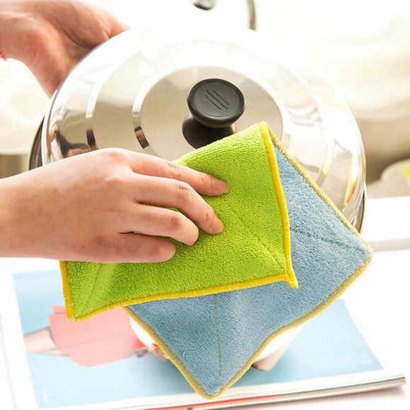 2Pcsp/Set Colorful Cleaning Cloths Kitchen Clean Tools