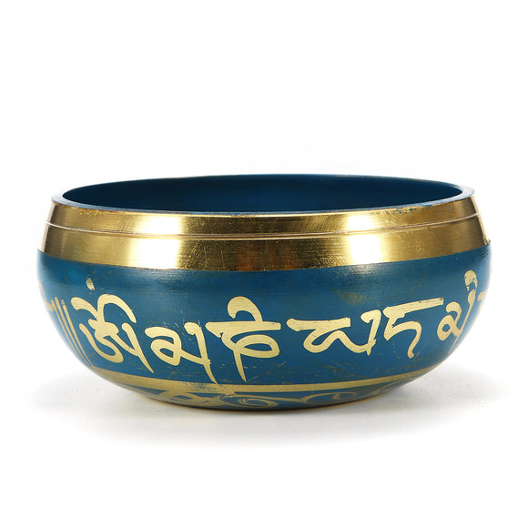 85mm Blue Tibetan Yoga Singing Bowl Buddhism Chime Resonance Meditation Chakara