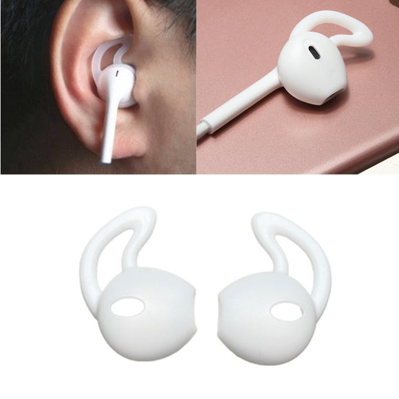 2 Pairs White Silicone Headphones Earphones Case Cover Cap For iPhone 7/7Plus Airpods