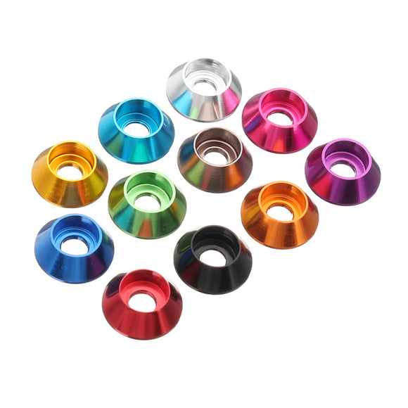 Suleve M4AN6 10Pcs M4 Cup Head Hex Screw Gasket Washer Nuts Aluminum Alloy Multicolor Optional