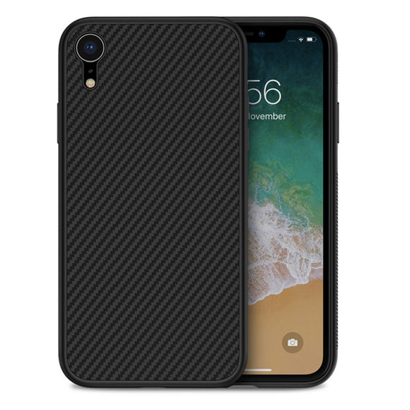 NILLKIN Synthetic Fiber Shockproof Anti-fingerprint PC + TPU Back Cover Protective Case for iPhone XR