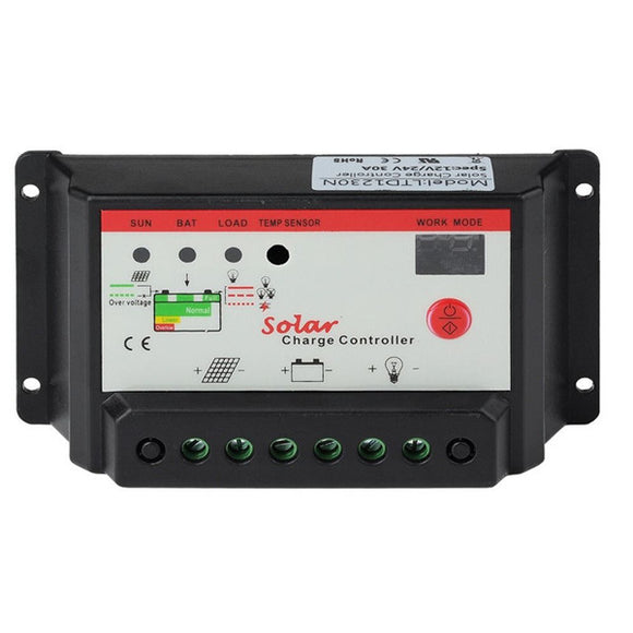 Intelligent 30A PWM Solar Panel Charge Controller Auto Battery Regulator