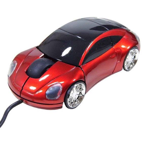 Kids Fun Karz Red Mouse Wired Usb Optical Pc Car Laptop Novelty Children
