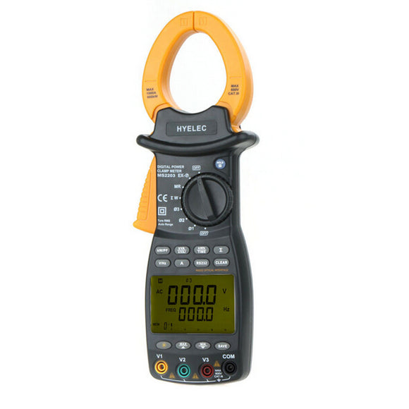 HYELEC PEAKMETER MS2203 3-Phase LCD Professional High Sensitivity Clamp Power Meter 9999 Counts