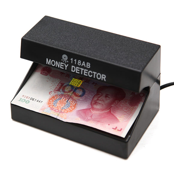 AD-118AB 110-220V Fake Money Cash Detector Checker Testing Machine with UV Blue Lamp for Shop Cashier EU Plug