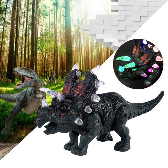 Electric Walking Simulation Dinosaur Triceratops Toys Figure For Kids Children Christams Gift