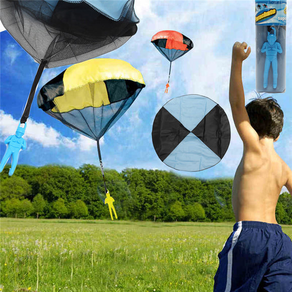 5PCS Wholesale Random Color Skydiver Kids Toy Hand Throwing Parachute Kite Outdoor Play Game Toy
