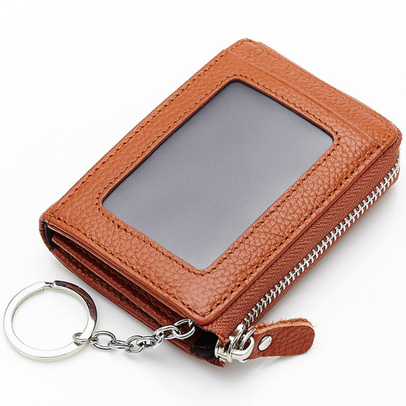 Women Genuine Leather Portable Retro Key Bag Coins Bags Card Holder Wallet