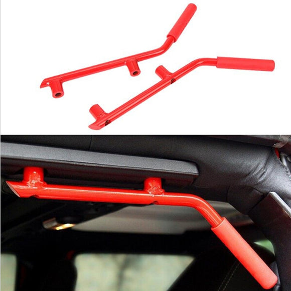 Red Metal Rear Seat Car Roll Bar Grab Handle for Jeep Wrangler JK 07-16