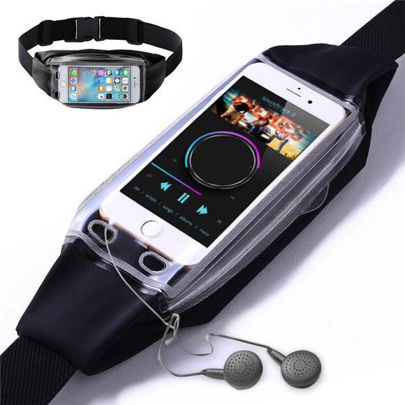 Multifunctional Touch Screen Transparent Waterproof Waist Bag Sports Belt for under 6.2 inches Phone