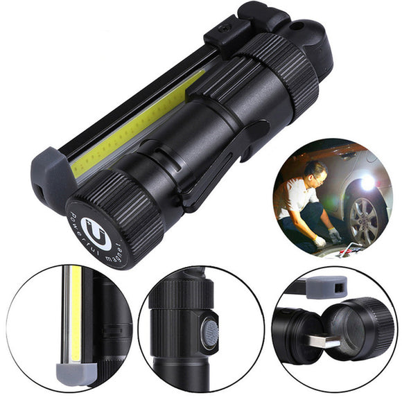 XANES W548 LED+COB 5Modes 360 Rotated Head Magnetic Tail USB Rechargeable Flashlight Work Light