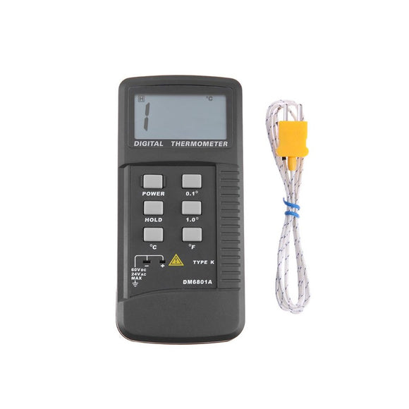 DM6801A Portable LCD Digital Thermocouple Thermometer -50~1300 with K-Type Sensor Temperature Mete