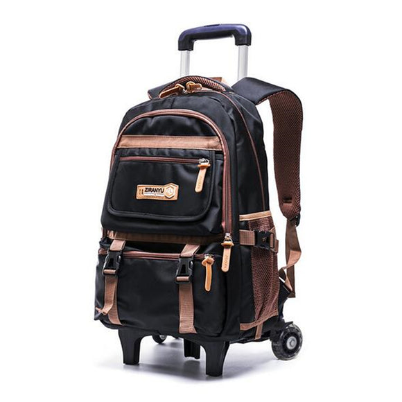 24L Men Women Boys Girls Teenager Student Travel School Bag Wheel Trolley Luggage Backpack