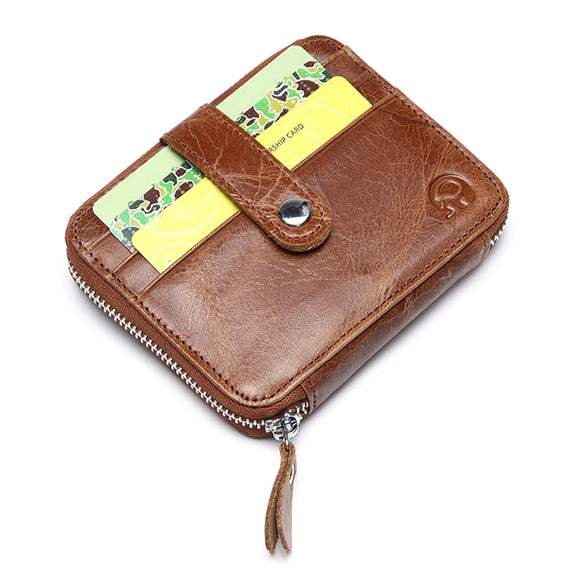 Men Women Genuine Leather Coin Bag Wallet Cowhide Card Holder
