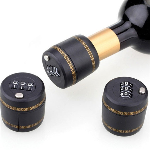 3 Digit Combination Locks Whiskey Bottle Wine Lock Stopper Preservation Device