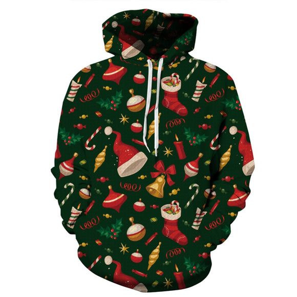 Unisex 3D Hoodies Sweatshirt Digital Christmas Gift Print Pullover Casual Hooded Tracksuit
