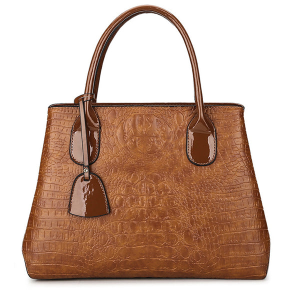 Women Crocodile High-End Vintage PU Leather Handbag Shoulder Bag