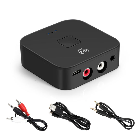 B11 NFC Desktop bluetooth 5.0 Receiver Audio Adapter with 3.5MM 2RCA Audio Port for Speaker Car