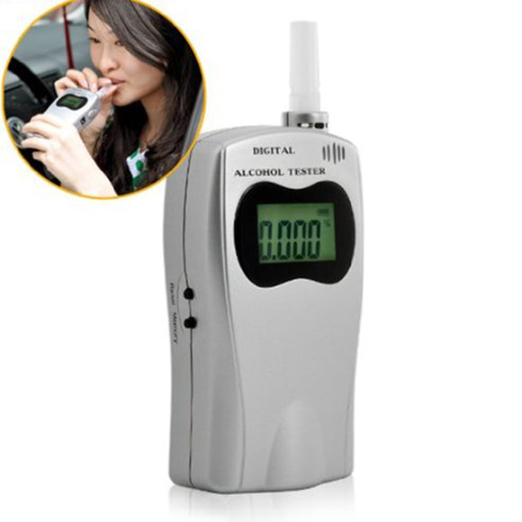 Digital Breath Alcohol Tester 5 Mouthpieces Breathalyzer With LCD Screen Professional Alcohol Detec