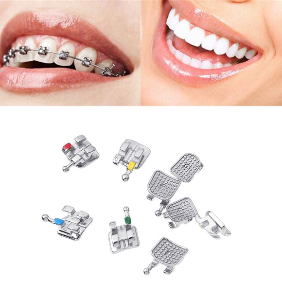 10Pcs Dental Metal Orthodontic Mini Roth Bracket Slot 0.022 3-4-5 Hooks