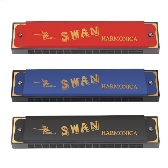 Swan SW16-2 C Key 16 Holes Harmonica Copper Board Diatonic Harp Woodwind Musical Instrument