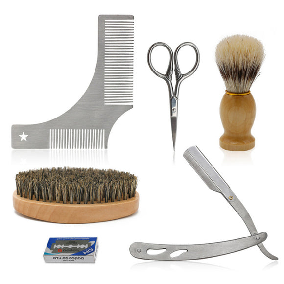8Pcs/Set Beard Brush and Beard Comb Set for Men, Grooming & Trimming Kit FOR Men
