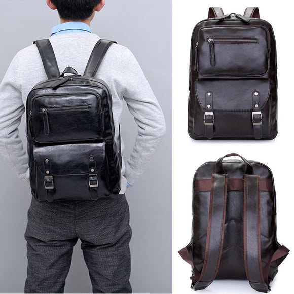 Outdoor Travel PU Leather Bag Backpack Big Capacity Hiking Camping Backpack For Men Women