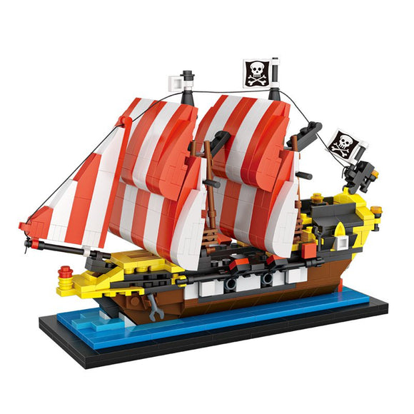 LOZ Pirates Boat Model Blocks Toys Bricks 653PCS 17.3x11.3cm Construction Adults Kids Colletction Toy