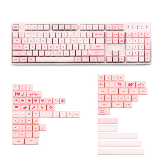 Pink 176 Key XDA Profile Dye-sub PBT Keycaps Full Layout Keycap Set