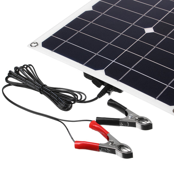 18V/5V 25W Portable Monocrystalline Silicon Solar Panel with Dual USB & Cables