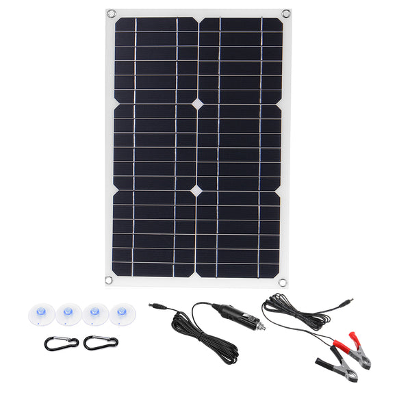 20W 18V 5V EVA + PET Solar Panel with Dual USB & DC In-line