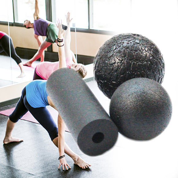 1 Set Fitness Massage Bumpy Ball Glossy Yoga Column Ball Gym Sports Roller Shoulder Back Legs Rehabi