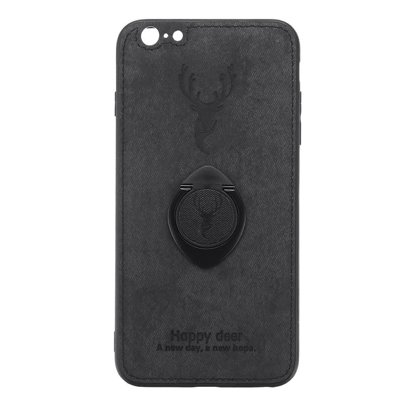 Bakeey Happy Deer Ring Holder Bracket TPU+PU Leather Protective Case For iPhone 6 Plus 5.5 Inch