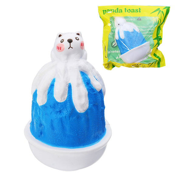 Squishy Blueberry Cat Ice Cream Snow Cone Sorbet Smoothie Toy 16cm Slow Rising With Packaging