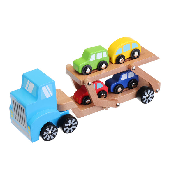 Beva 5 In 1 Truck Model Toy Environmental Wooden Car Load Vehicle Kid Developmental Toys