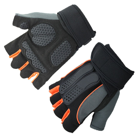 KALOAD 1 Pair Anti-slip Half Fingers Gloves Outdoor Fitness Sports Exercise Training Gym Gloves