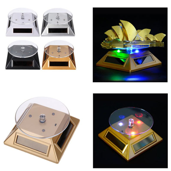 Solar Showcase With LED Lights 360 Turntable Rotating Phone Display Stand For Cell phone/Accseeories