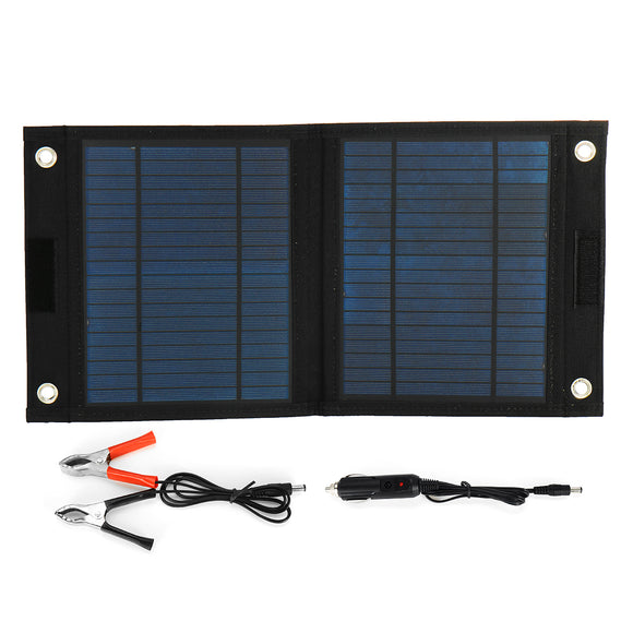 25W 12V Foldable Monocrystalline Solar Panel Folding Power Charging Battery