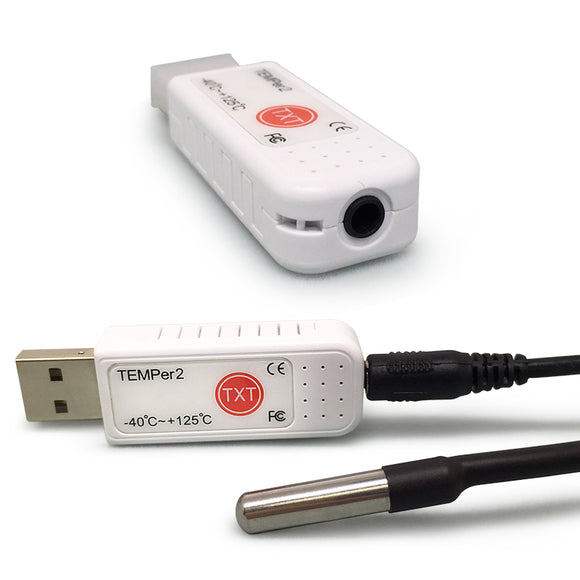 TEMPER2 USB Thermometer -40~+125  Waterproof Probe Temperature Data Logger Recorder