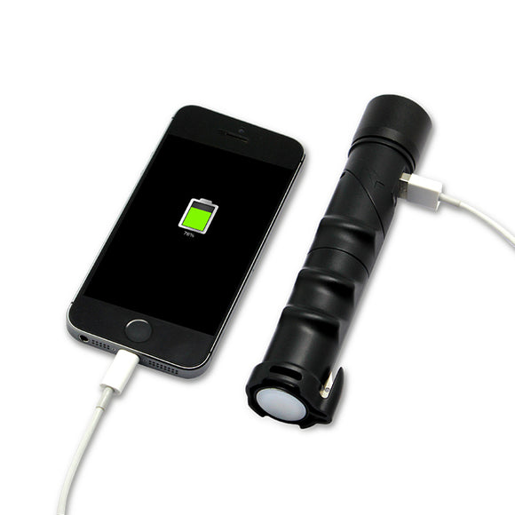 Yuroad BM2197 6In1 Car Charger USB 1400mAh Multi-funtional Rechargeable with Light Safety Hammer