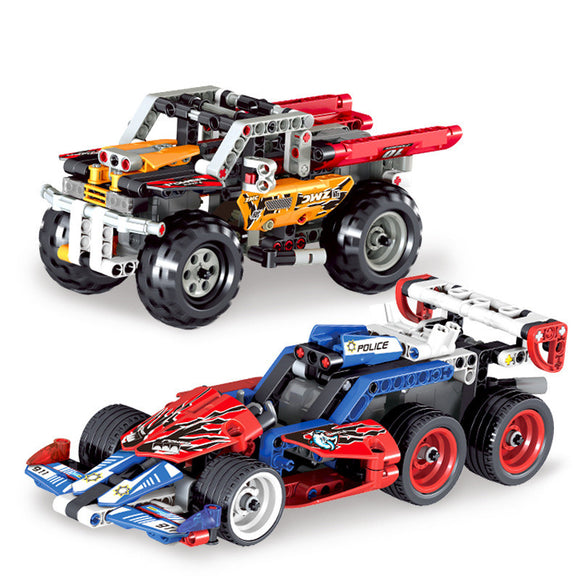 QUNLONG Assembling Buliding Block Pullback Racing Car Model For Kids Children Christmas Gift Toys