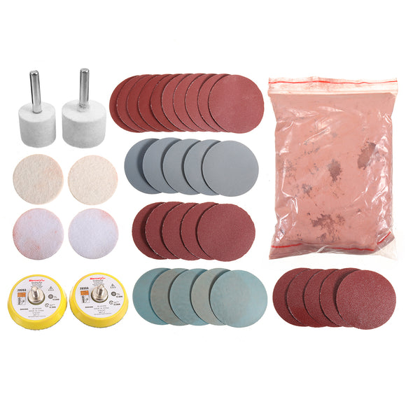 Glass Polishing Tools Kit for Deep Scratch Removal 8 OZ Powder Sanding Discs Pads