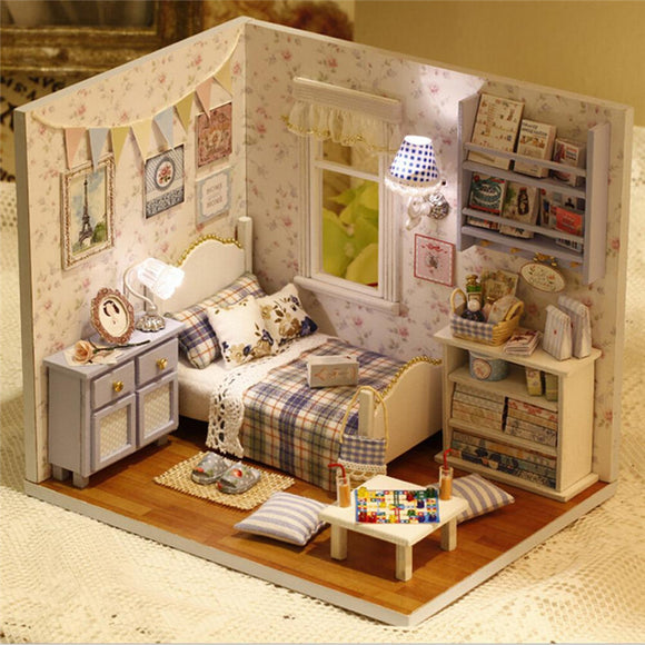 Cuteroom DIY Wooden Doll House Room Box Handmade 3D Miniature Dollhouse Wood Educational Toys Girl G