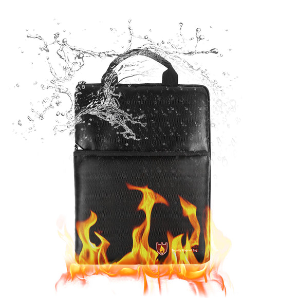 IPRee Fireproof Document Safe Bag Waterproof Briefcase Money Folder Holder Storage Camping
