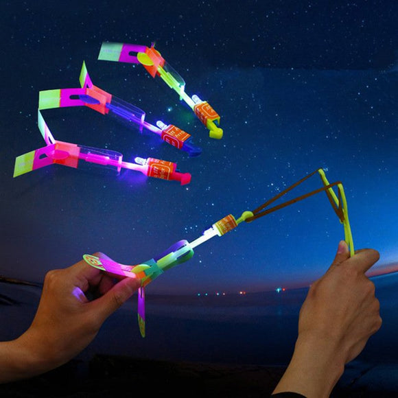 Amazing Toy LED Flash Rubber Band Helicopter Plane Toy For Kids